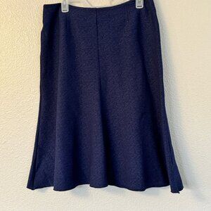 CABI NAVY BLUE A-LINE TEXTURED MIDI SIZE10